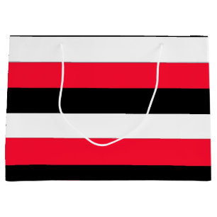 Bolsa De Regalo Grande Rayas rojas, negras y de los blancos
