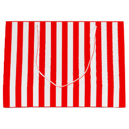 Bolsa De Regalo Grande Rayas rojas y blancas