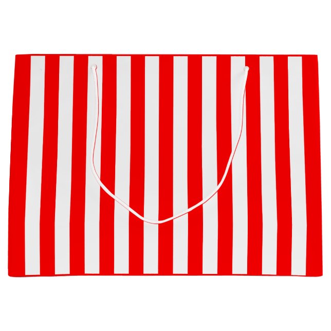 Bolsa De Regalo Grande Rayas rojas y blancas (Anverso)