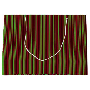 Bolsa De Regalo Grande Rayas rojas y verdes