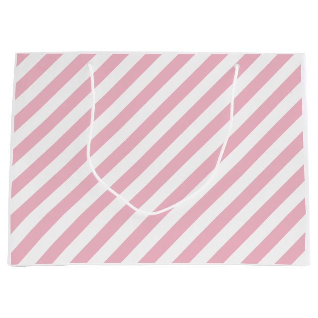 Bolsa De Regalo Grande Rayas rosas y blancas (Anverso)