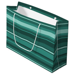 Bolsa De Regalo Grande rayas verde azuladas