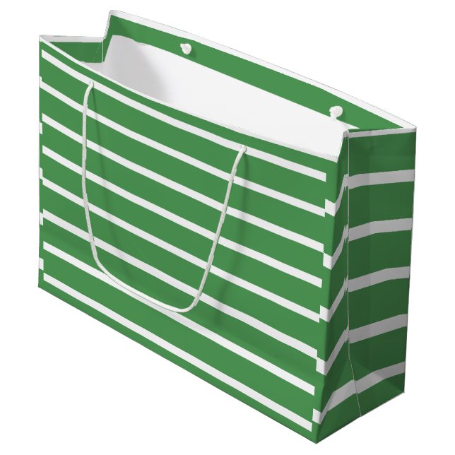 Bolsa De Regalo Grande Rayas verdes (Angulo Anverso)
