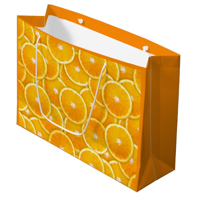 Bolsa De Regalo Grande rebanadas de naranja (Angulo Anverso)