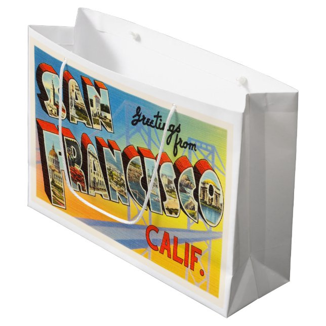 Bolsa De Regalo Grande Recuerdo viejo del viaje de San Francisco (Angulo Anverso)