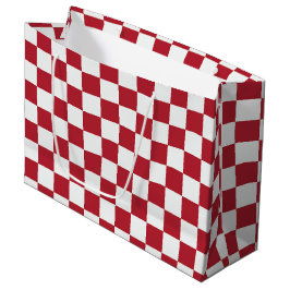 Bolsa De Regalo Grande Red and White Retro Check Holiday