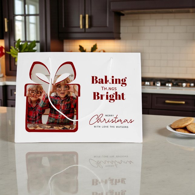 Bolsa De Regalo Grande Red Baking Things Bright Christmas Photo Gift Bag (Subido por el creador)