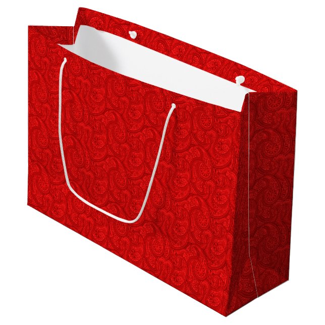 Bolsa De Regalo Grande Red Paisley (Angulo Anverso)