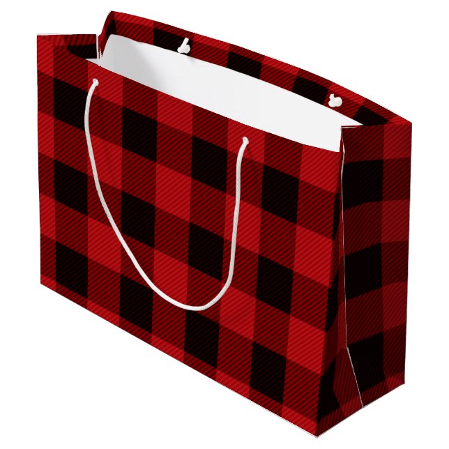 Bolsa De Regalo Grande Red Plaid (Angulo reverso)