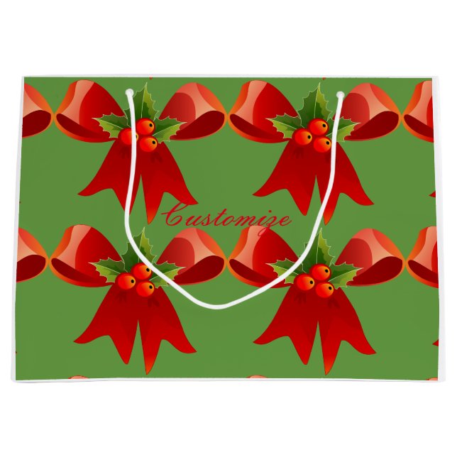 Bolsa De Regalo Grande Red Ribbon Bow Holly Thunder_Cove (Anverso)
