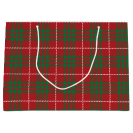 Bolsa De Regalo Grande Red y Green Plaid