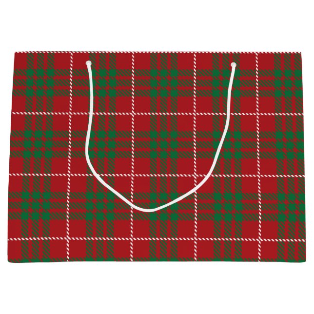 Bolsa De Regalo Grande Red y Green Plaid (Anverso)