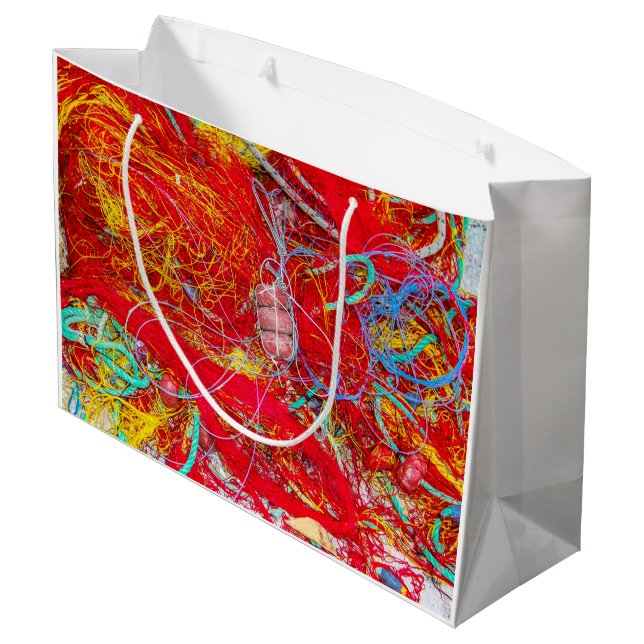 Bolsa De Regalo Grande Redes de pesca coloridas (Angulo reverso)