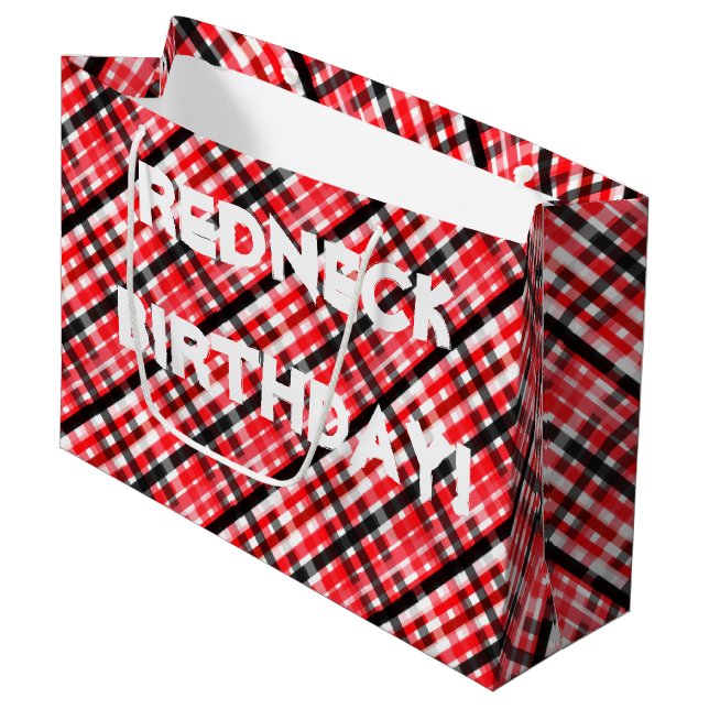 Bolsa De Regalo Grande Redneck Plaid (Angulo Anverso)