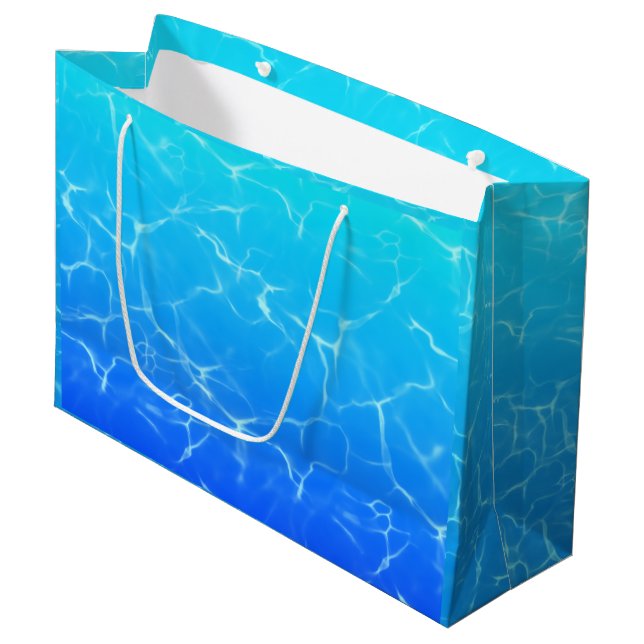 Bolsa De Regalo Grande Reflejo de agua azul (Angulo Anverso)