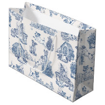 Regalo de Jack Russell con Toile Francés Azul Esti