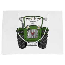 Bolsa De Regalo Grande Regalo de matrimonio de campo de Green Tractor per