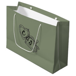 Bolsa De Regalo Grande Regalo elegante grande verde salvia Premium
