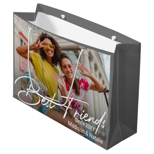 Bolsa De Regalo Grande Regalo fotográfico moderno de amistad (Angulo Anverso)