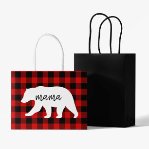 Bolsa De Regalo Grande Regalo Moderno De Oso De Mata Roja Y Mamá Blanca