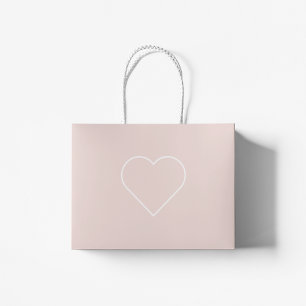 Bolsa De Regalo Grande Regalo moderno Pastel Rosa y Corazón Minimalista A