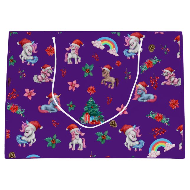 Bolsa De Regalo Grande Regalos de unicornio envolviendo festividades mági (Anverso)