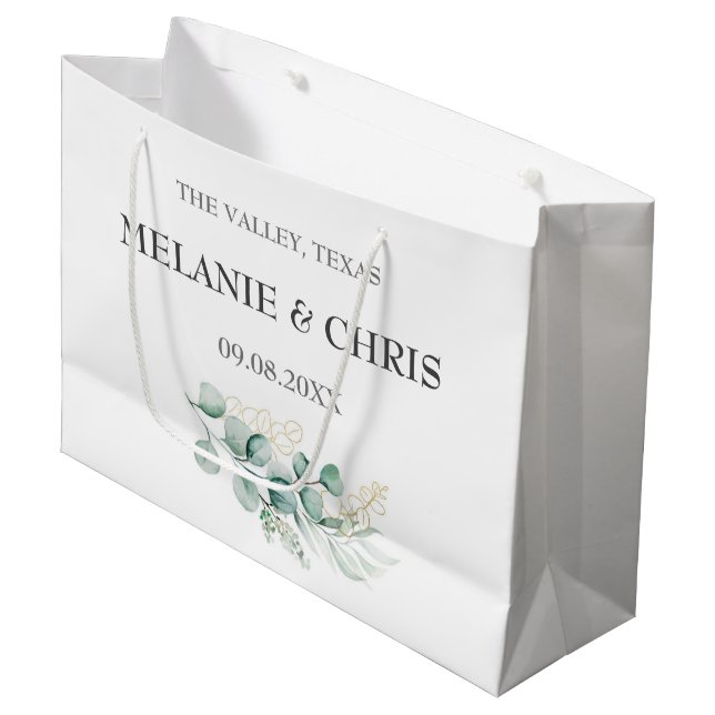 Bolsa De Regalo Grande Regalos personalizados boho florales rústicos mode (Angulo Anverso)