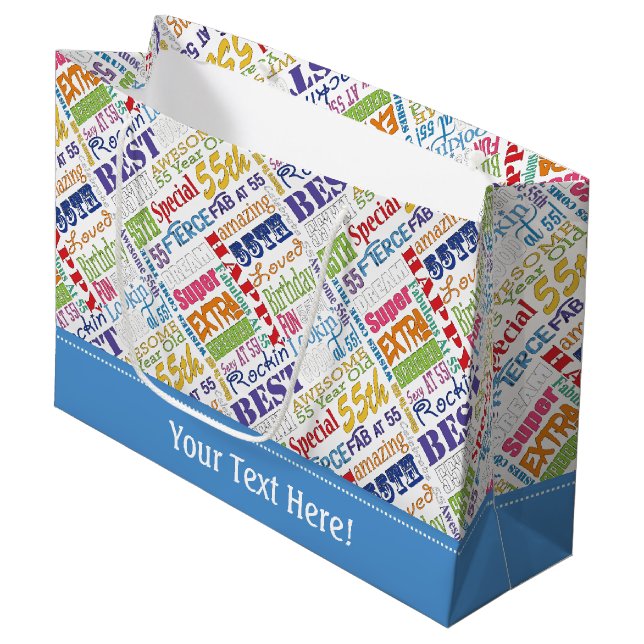 Bolsa De Regalo Grande Regalos Únicos Y Especiales De Fiesta De 55 Años (Angulo Anverso)