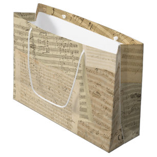 Bolsa De Regalo Grande Relevo del manuscrito de la música de Beethoven