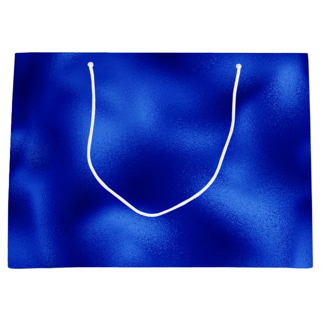 Bolsa De Regalo Grande Relieve metalizado Azul Real Hanukkah (Anverso)