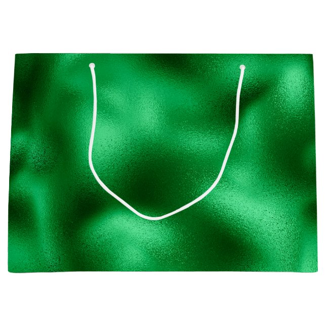 Bolsa De Regalo Grande Relieve metalizado verde (Anverso)