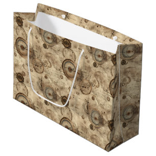 Bolsa De Regalo Grande Reloj de vapor de color rugoso (11)
