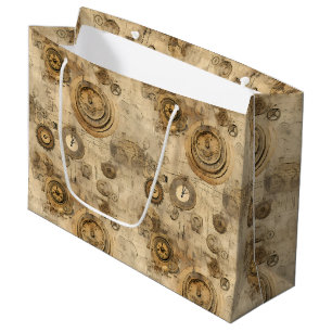 Bolsa De Regalo Grande Reloj de vapor de color rugoso (2)