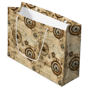 Bolsa De Regalo Grande Reloj de vapor de color rugoso (9)