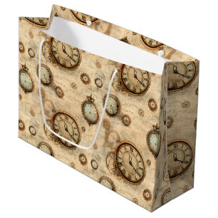 Bolsa De Regalo Grande Reloj de vapor de grano rugoso (6)
