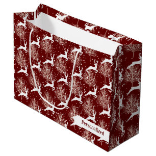 Bolsa De Regalo Grande Renos de Woodland - Rojo