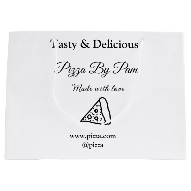 Bolsa De Regalo Grande Restaurante de pizza sabrosa café hecho con amor a (Anverso)