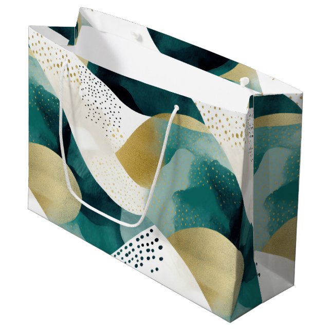 Bolsa De Regalo Grande Resumen blanco verde de moda (Angulo Anverso)
