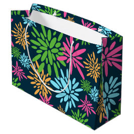 Bolsa De Regalo Grande Resumen de colores de fuegos artificiales Flores B
