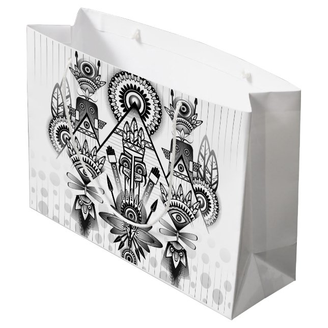 Bolsa De Regalo Grande Resumen de la antigua tribu indígena (Angulo reverso)