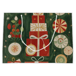 Bolsa De Regalo Grande Resumen del tapiz de Yuletide
