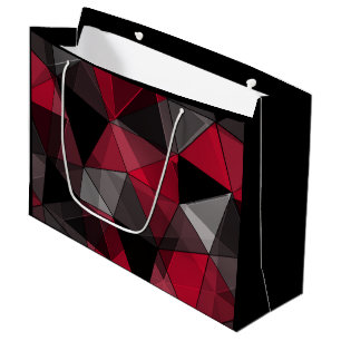 Bolsa De Regalo Grande Resumen, negro y rojo, triángulo, geométrico, negr