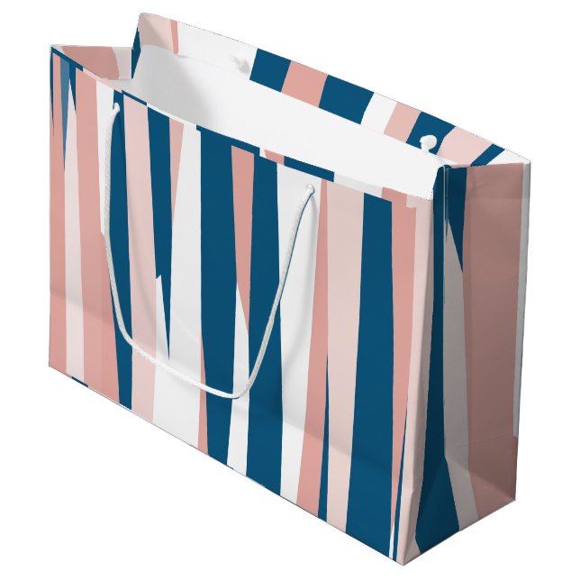 Bolsa De Regalo Grande Resumen rosa azul y blanco (Angulo Anverso)