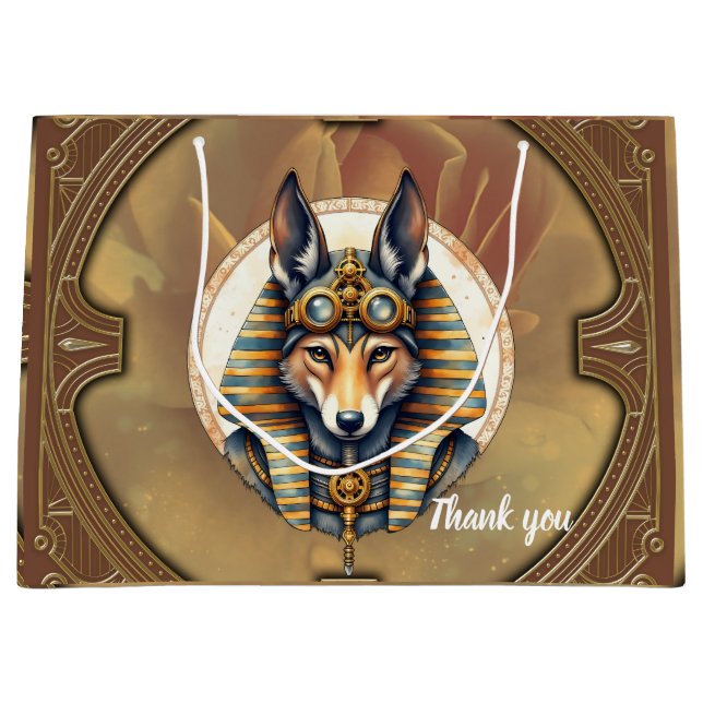 Bolsa De Regalo Grande Retrato de Steampunk Anubis Fox (Anverso)