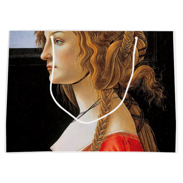 Bolsa De Regalo Grande Retrato de una dama, Sandro Botticelli (Anverso)