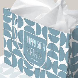 Bolsa De Regalo Grande Retro 50 de cumpleaños moderno de mediados de sigl