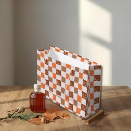Bolsa De Regalo Grande Retro Checkered Turkey Gift Bag