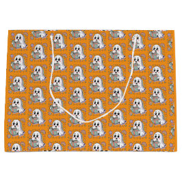 Bolsa De Regalo Grande Retro de libro de lectura pastel fantasma patrón K