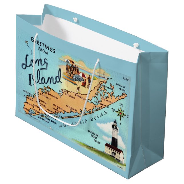 Bolsa de regalo grande retro de Long Island (Angulo Anverso)