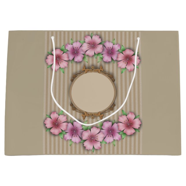 Bolsa De Regalo Grande Retro , floral (Anverso)